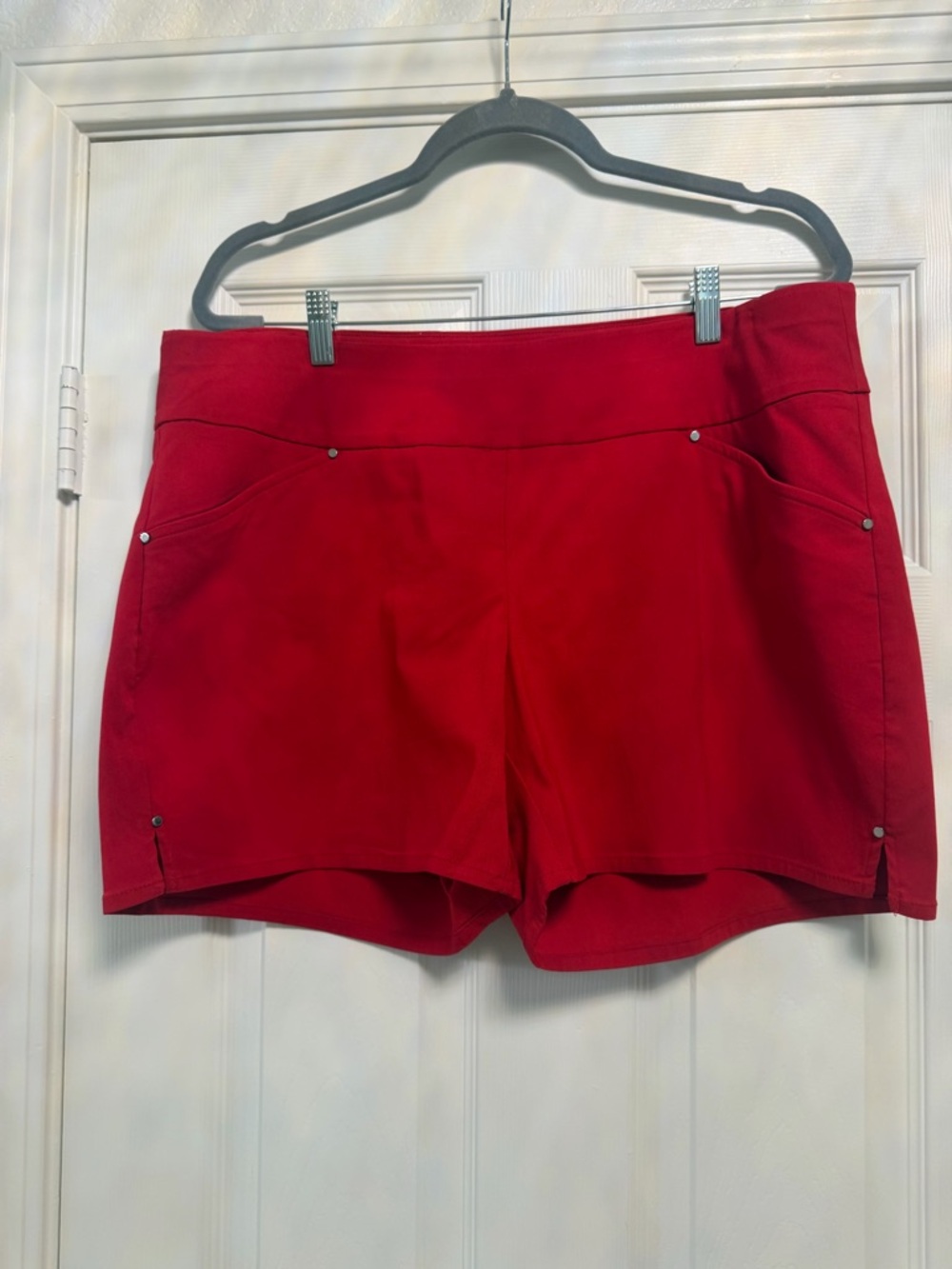 INC International Concepts Red High-Waist Stretch Knit Shorts